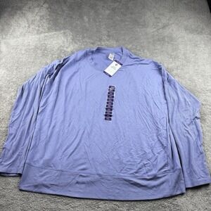 Member's Mark Soft Rib Top Womens XXL‎ Blue Ice Lightweight Ribbed NWT